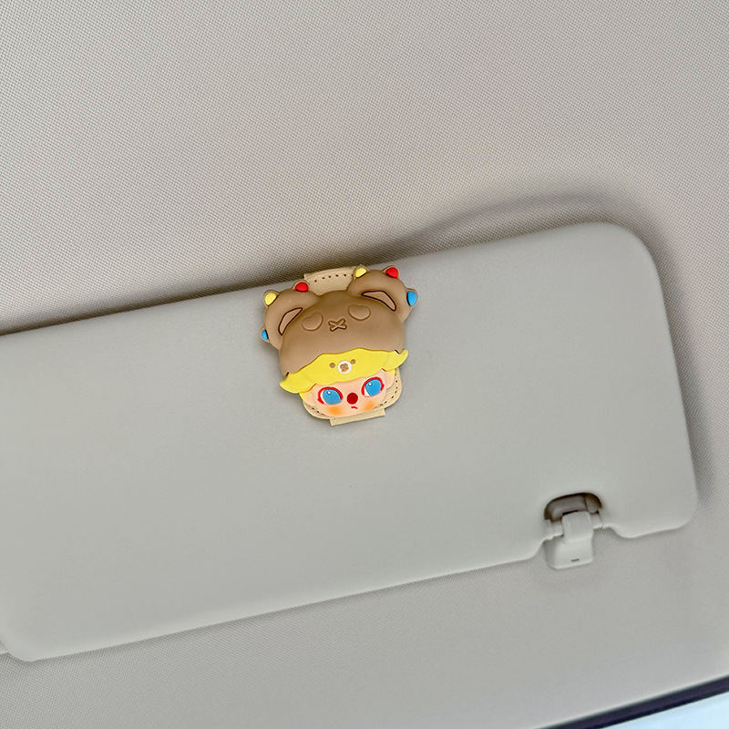 Car-Mounted Glasses Clip for Use in the Car, Sunglasses Holder, Sun Visor Magnetic Clip, Cute Cartoon Design for Women