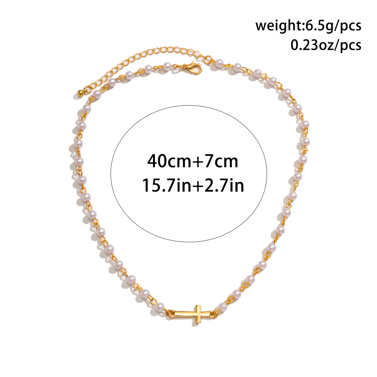 Schmuck Bohemian Blau Dämon Auge Mit Französisch Minimalistischen Kreuz Halskette_voghion.com
