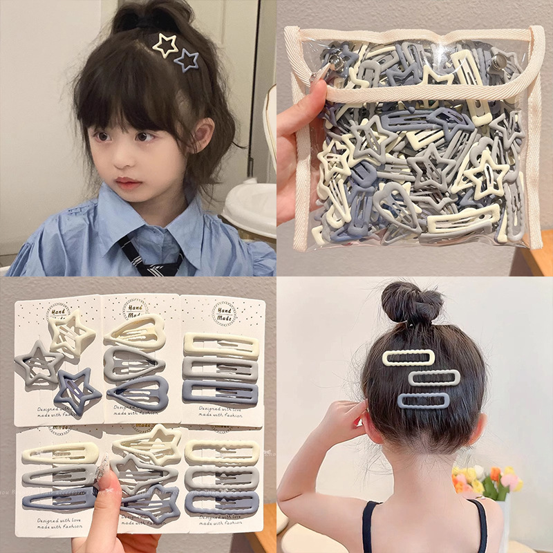 Niños pinzas de cabello de la niña pinzas de cabello de pestañas nuevas estrellas pinzas de cabello niñas grises blancos BB pinzas de cabello