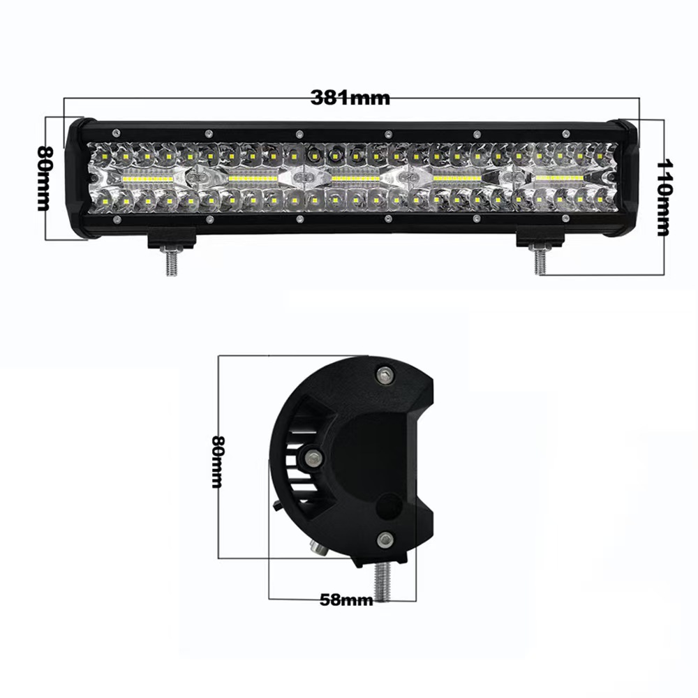 Car LED strip light, three-row 240W work light, inspection light, off-road vehicle roof light, off-road vehicle spotlight