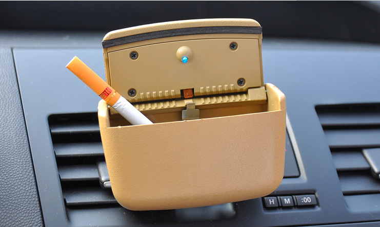 Car Door-Side Ashtray, Hanging Car Cup Holder, Multifunctional In-Car Ashtray with Led Night Light