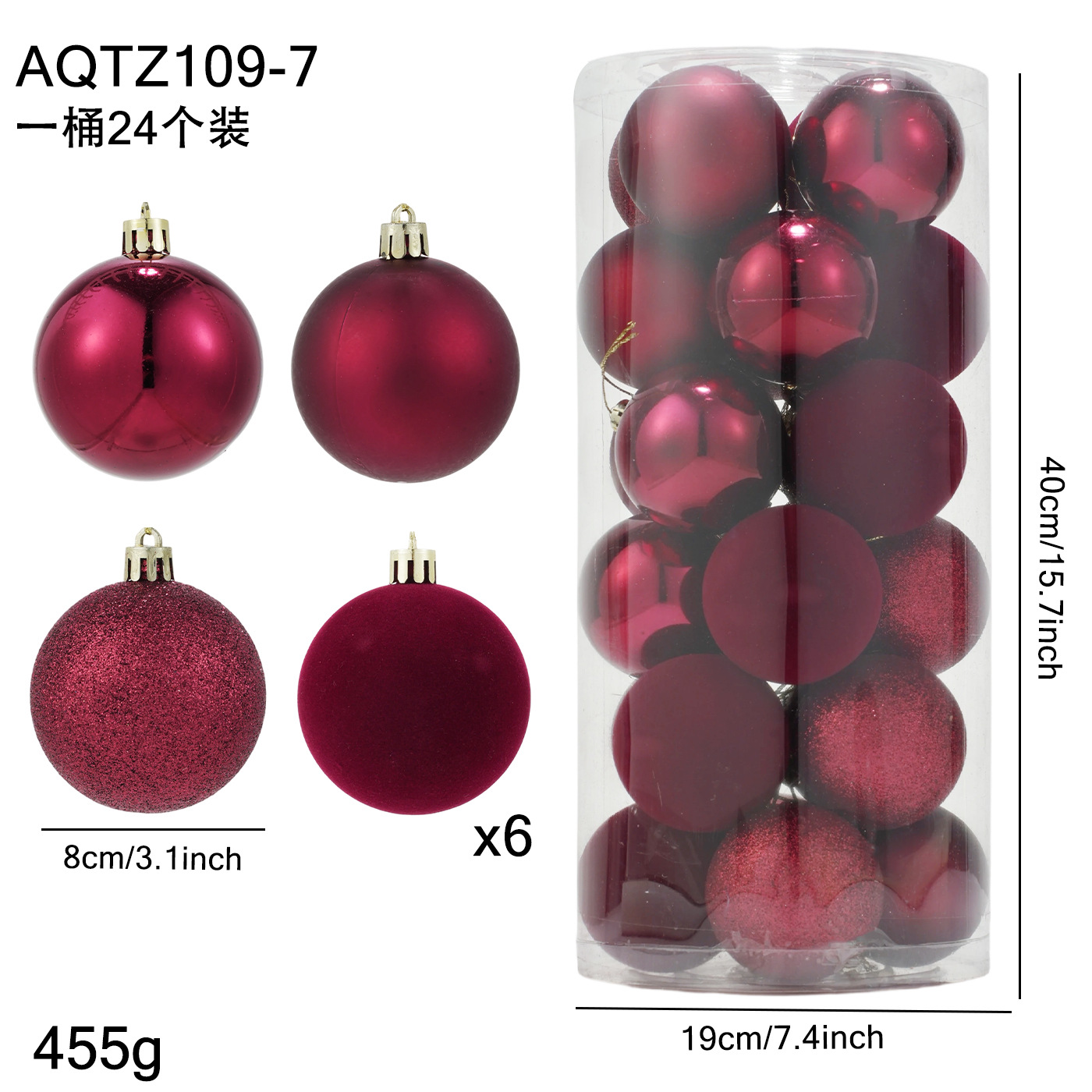 Bolas de Navidad Rojas 8CM / 24