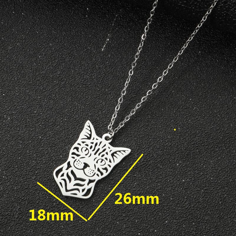 1 Piece Fashion Cat Titanium Steel Pendant Necklace display picture 2