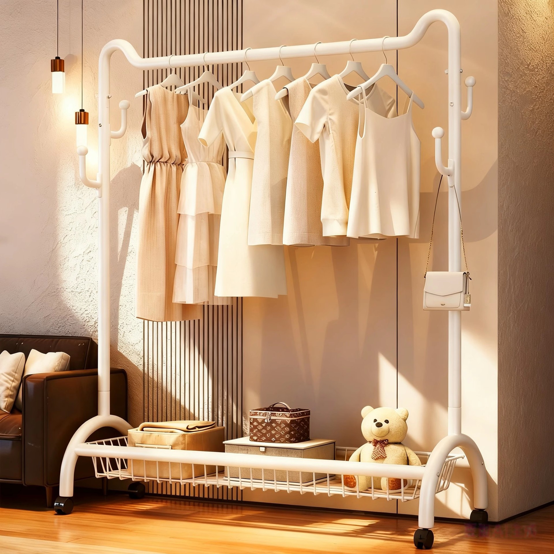 Clothes Rack Floor-Standing Bedroom Home Balcony Coat Rack 2025 New Thickened Removable Indoor Clothes Rack