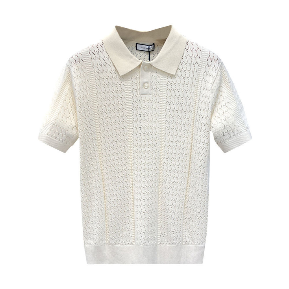 Camisas de polo de manga corta camiseta de estilo antiguo diamante hueco de hielo transpirable de verano fábrica transfronteriza al por mayor