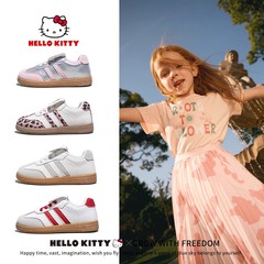 HelloKitty凯蒂猫女童春秋新款板鞋夏季透气网面小白鞋公主德训鞋