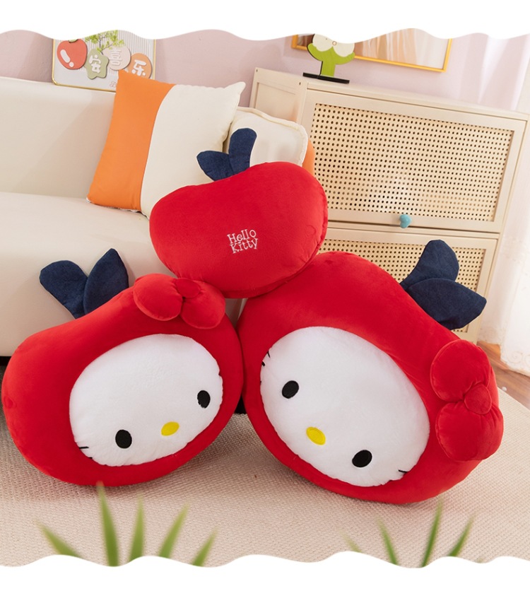 Tiktok-Style Kt Cat Pillow Cartoon Cute Classic Hello Kitty Plush Toy Apple Pillow Doll Gift