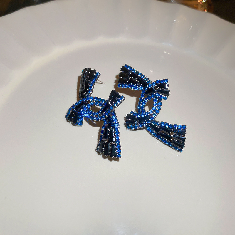 Exaggerated Tassel Copper Plating Artificial Rhinestones Earrings 1 Pair