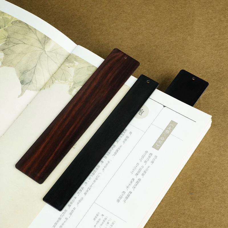 空白の木製のしおりは黒檀の手作りの精練檀木の国風彫刻ビジネス文創礼品メーカーの卸売りをカスタマイズします。|undefined