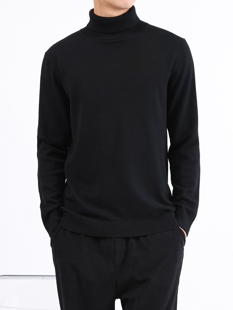 Suéter de cuello alto para hombres otoño y invierno 2025, nuevo estilo de alta calidad, cálido y casual, camiseta de punto.
