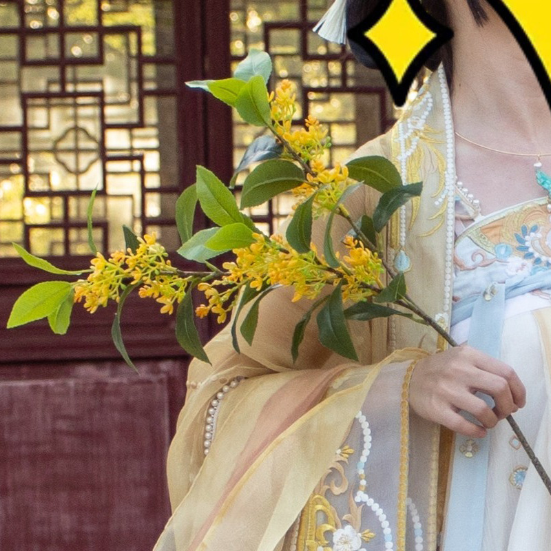 Artificial Osmanthus Flowers for Landscaping Decoration, Artificial Osmanthus Branches for Photography Props, Fake Osmanthus Leaves, Osmanthus Leaves