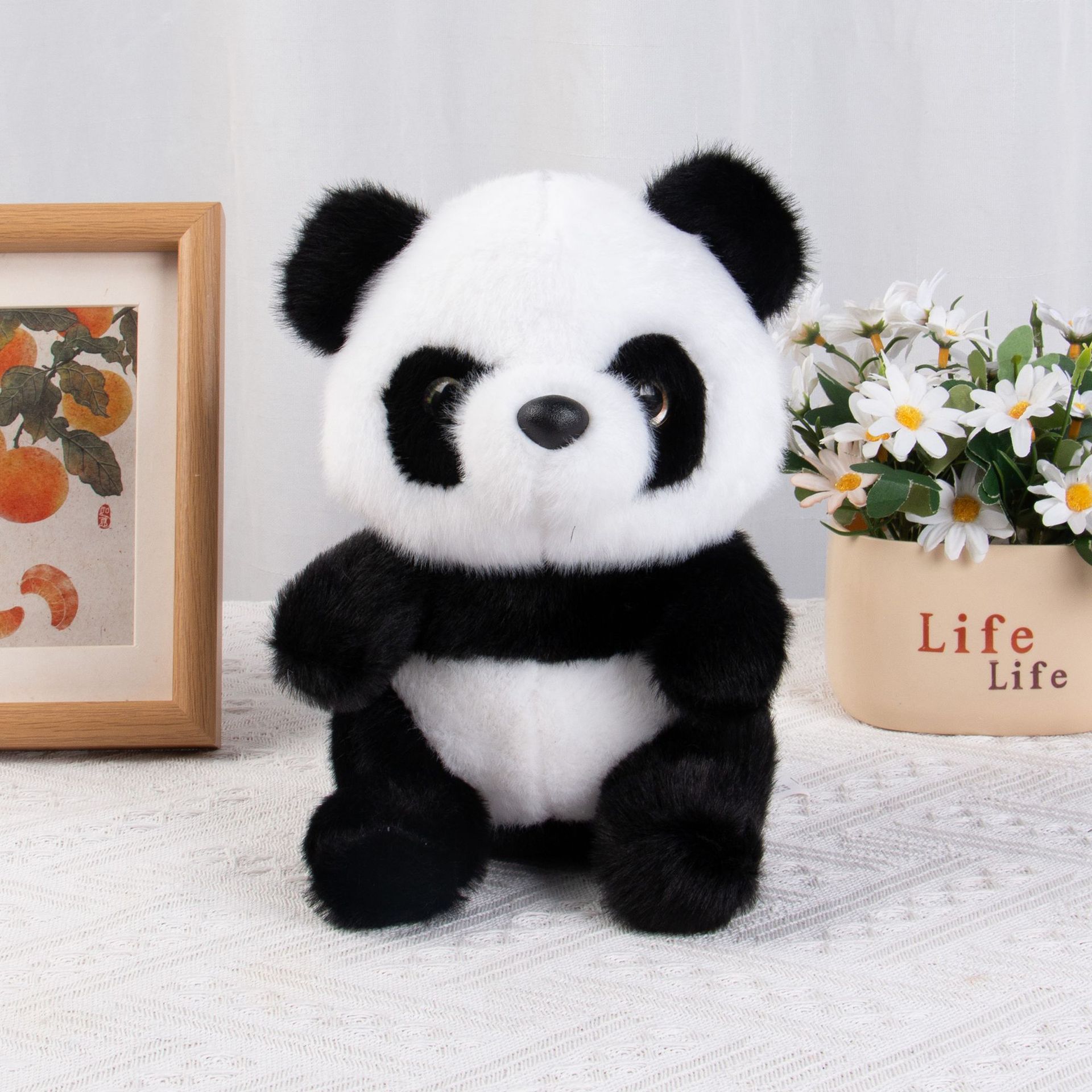 Doctor panda muñeca juguetes de peluche simulación panda gigante tela muñeca de graduación osos regalos se pueden imprimir LOGO