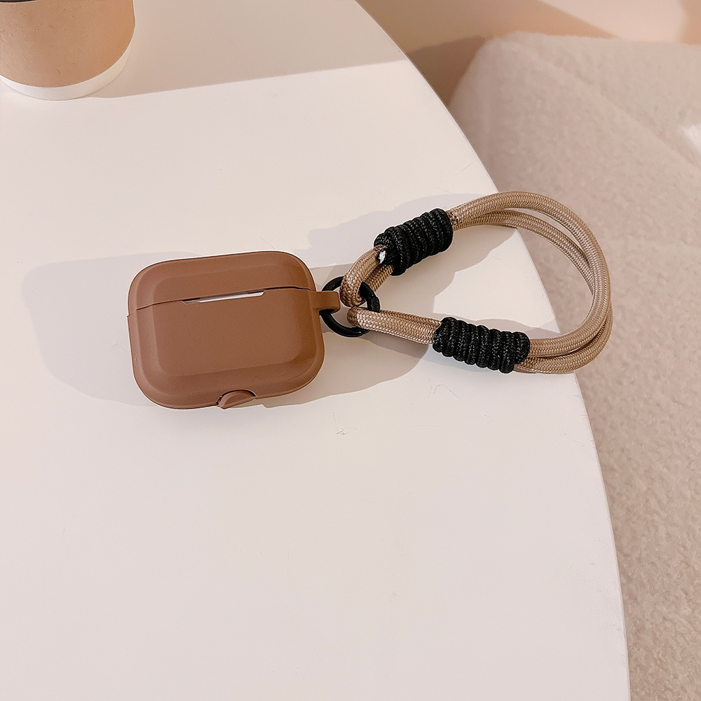 Cubierta protectora airpods con cordón de color de contraste de dopamina 1/2 funda para auriculares de silicona Apple 3 airpodsPro aplicable 4