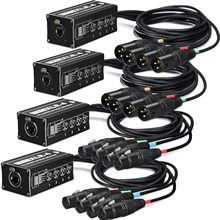 4 通道卡侬延长器拖线 3 针 XLR 蛇盒延长器适用于舞台灯光多功能
