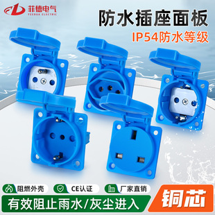 IP54 European standard 2-hole outdoor waterproof socket 16A charging pile German French British standard waterproof socket