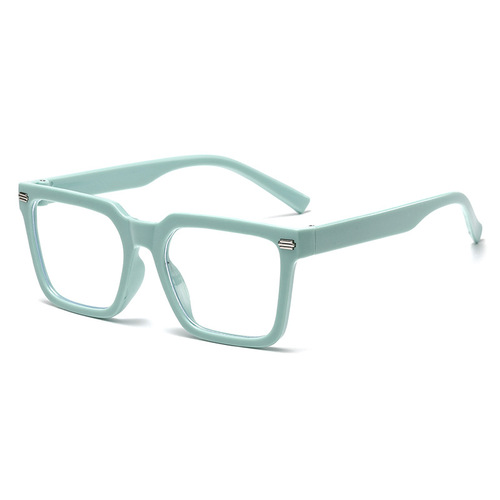 L09 Square Metal Nail Fashion Frame Korean Style Trendy Blue Light Blocking Glasses Slim Frame for Natural Face Plain Mirror Frames