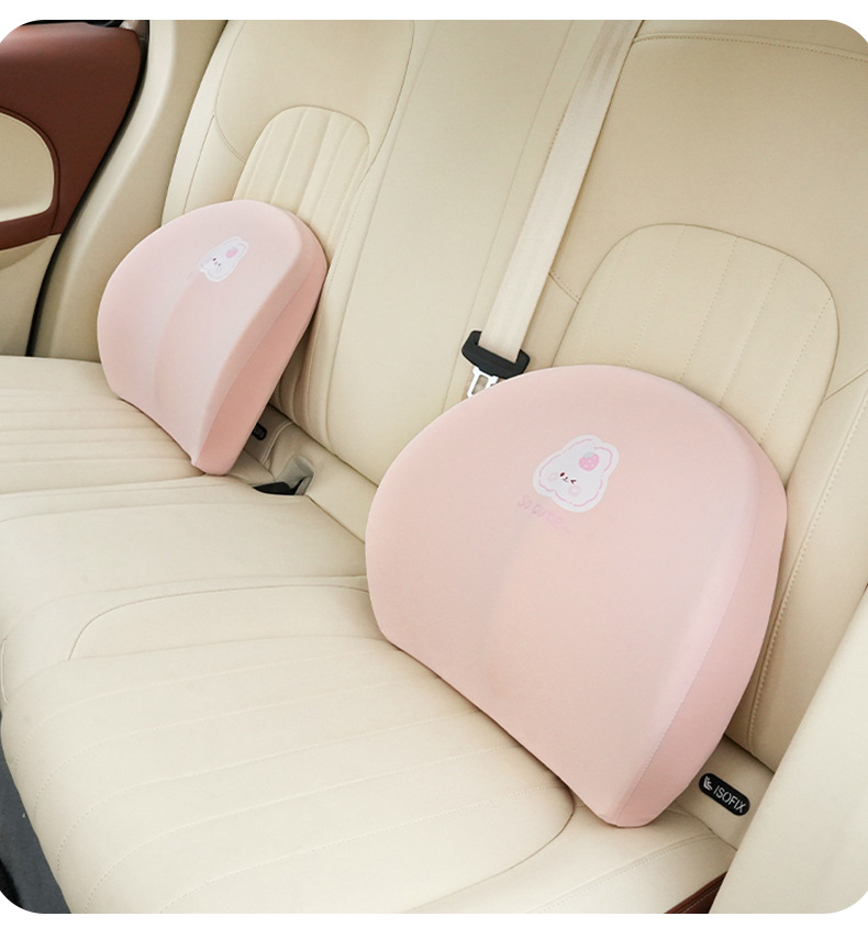Memory Cotton Car Headrest Waist Strawberry Rabbit Comfortable Car Waist Cushion Waist Protection Four Seasons Universal Car Headrest