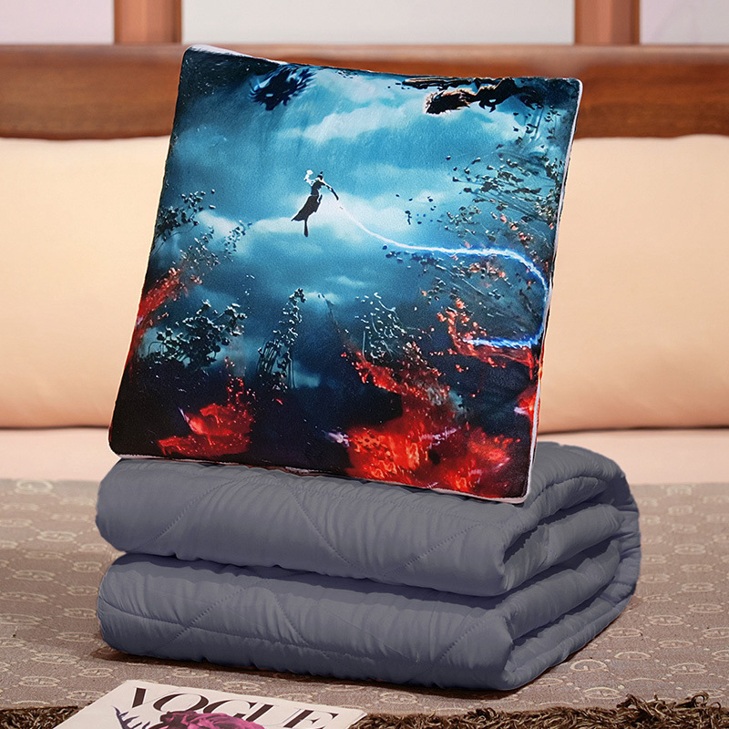 Nezha almohada de abrazo de doble propósito, almohada de siesta plegable de oficina gruesa, almohada de cojín de coche 2 en 1 regalo