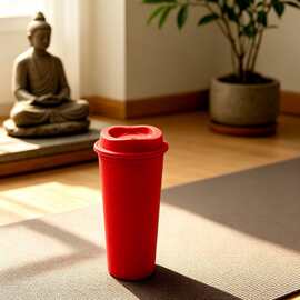 简约大容量单层塑料咖啡水杯居家自制咖啡外出携带轻便易携实用杯