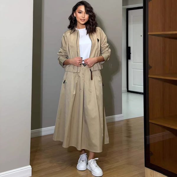 autumn elegant solid color long long skirt