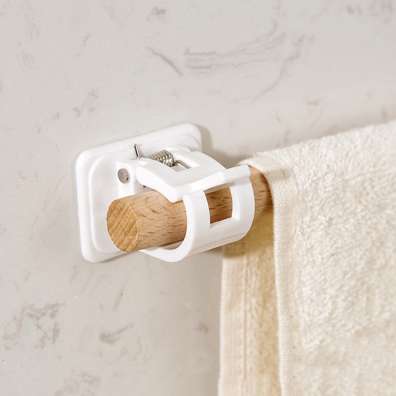 Gancho de barra de cortina sin perforaciones gancho de barra de toalla de perforación sin cortina abrazadera gancho de Pared Soporte de barra de cortina