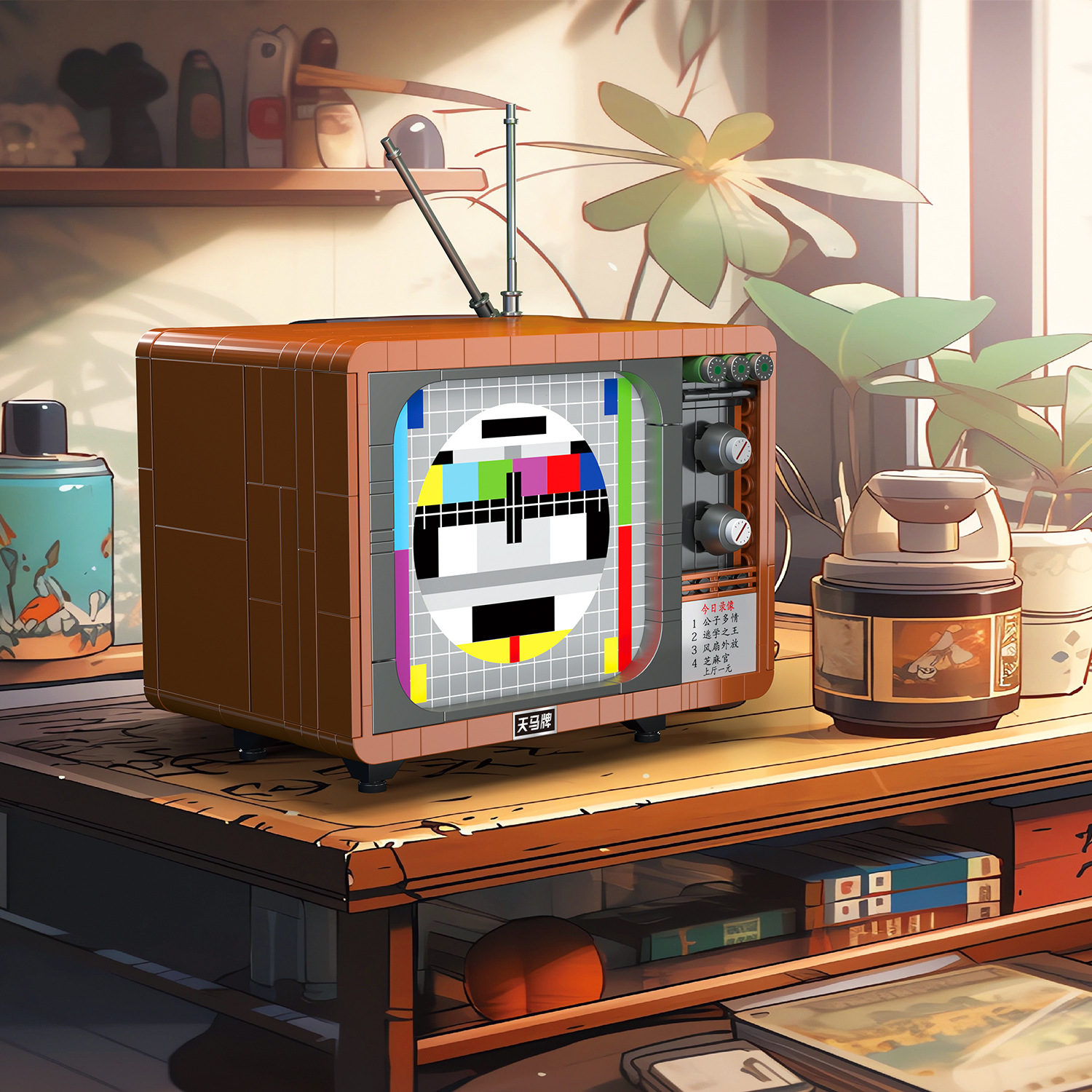 Retro electrodomésticos refrigerador Radio Cámara compatible con Lego adornos creativos bloques de construcción juguetes para niños al por mayor