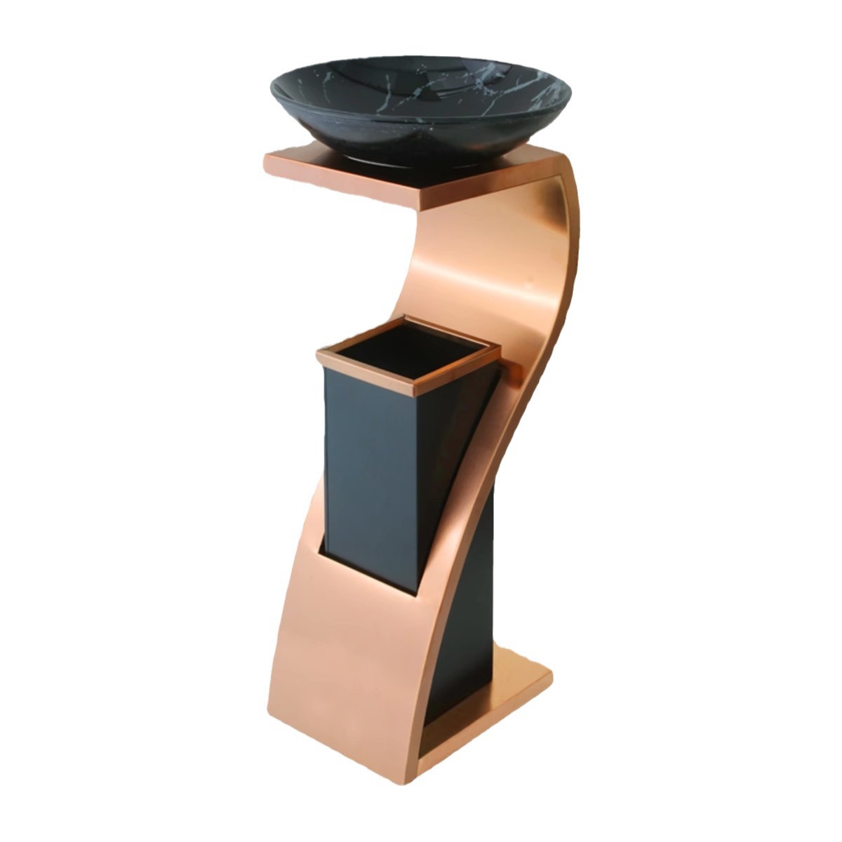 Botella de basura de acero inoxidable comercial hotel lobby sanitario con cenicero hotel KTV hall vertical cenicero