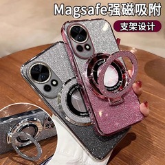 適用華為Nova12手機殼散粉電鍍Nova11Pro軟殼立體支架防摔保護套