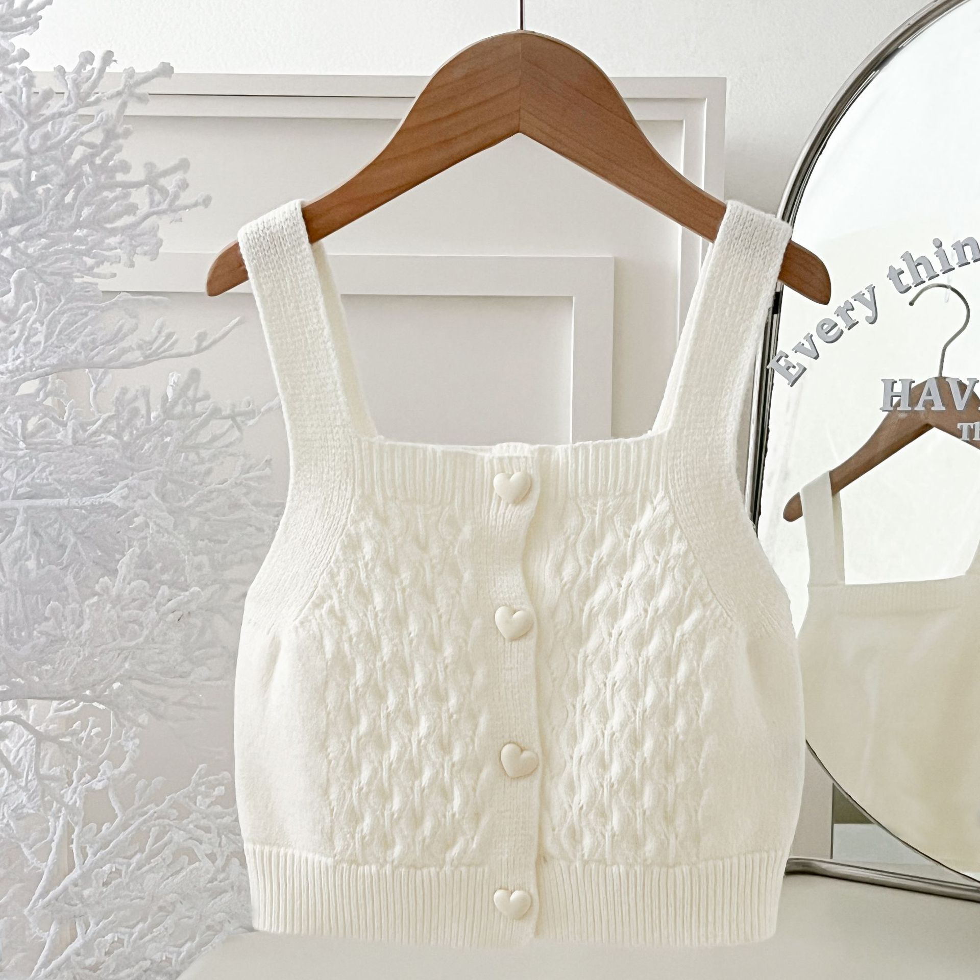 JINYONG otoño / invierno 2025 nuevo tesoro de mujer chaleco de punto de estilo coreano chaleco de punto de color sólido cardigan