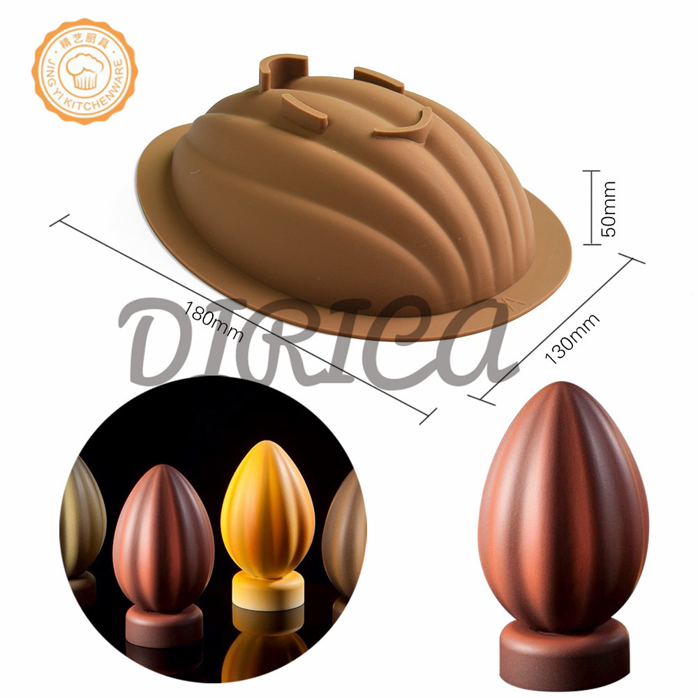 Exquisito huevo de Pascua molde de silicona tridimensional huevo único molde de chocolate golpe música para hornear molde de pastel