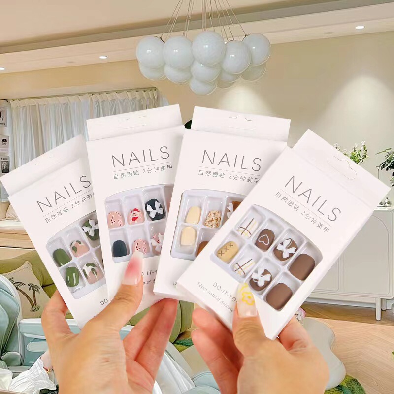 Wear a wholesale cute wind nail nail full removable nail high value student nail patch wholesale