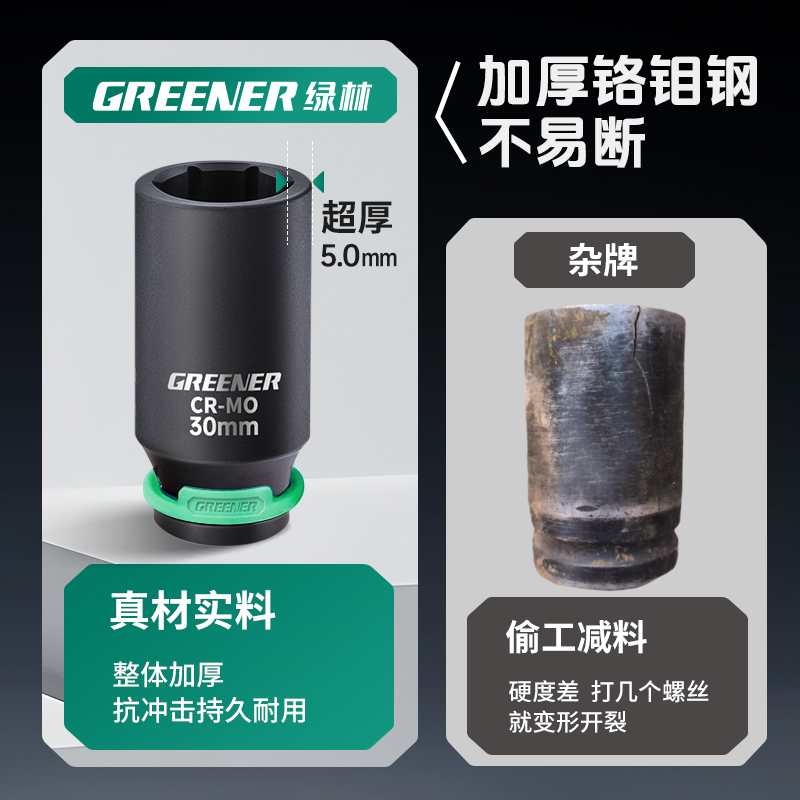 风炮套筒加长重型气动套筒加厚电动扳手大飞17 21mm套头工具