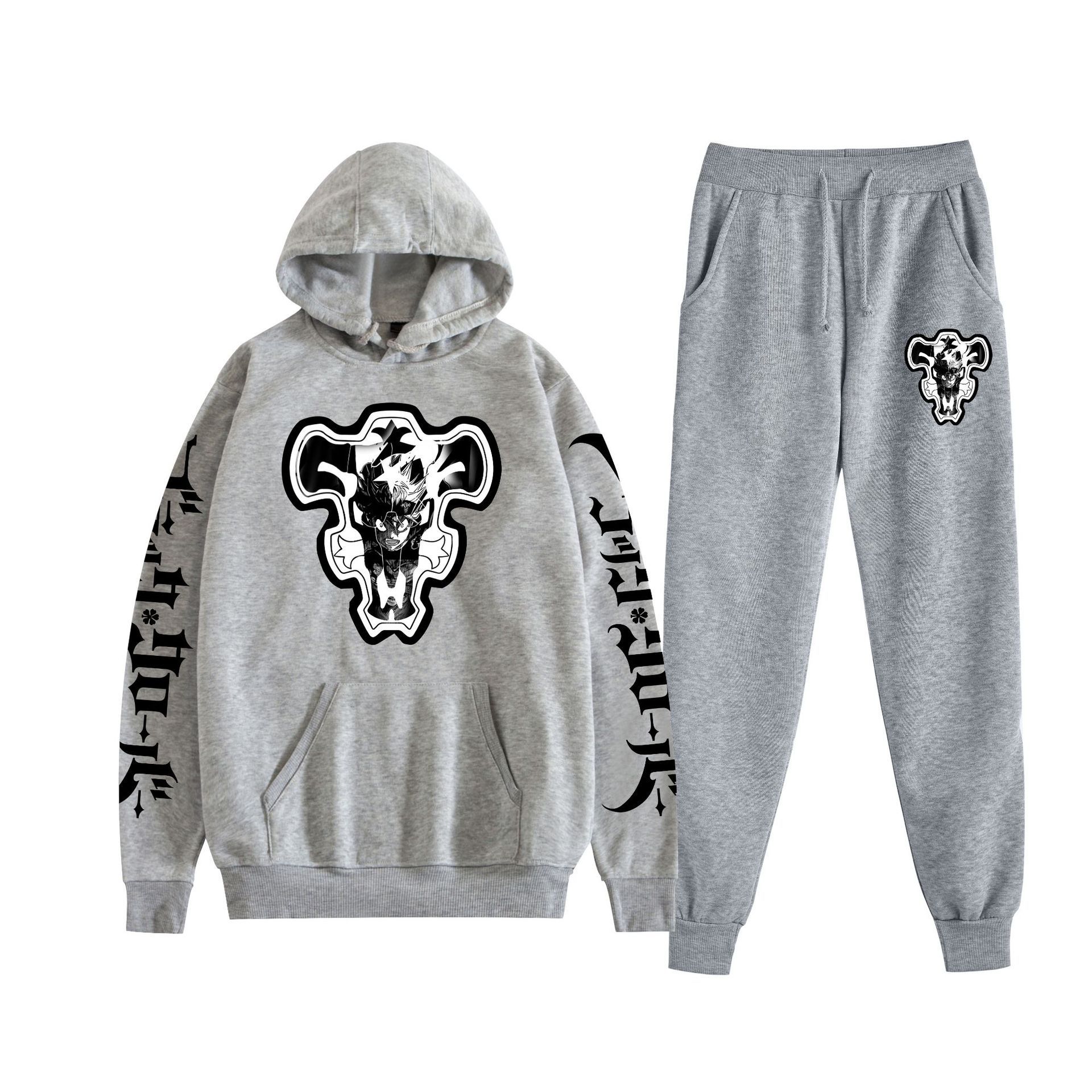 Comercio exterior nuevo estilo riman black trébol de cuatro hojas-Black Clover suéter con capucha corsés traje de dos piezas