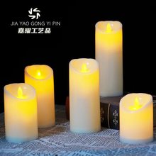LED电子蜡烛灯摆件仿真摇摆火焰节日道具固定子弹头PP材质蜡烛