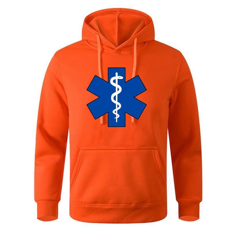 EMT ambulance Printing Hoodies Mens Personality Fashion Hood