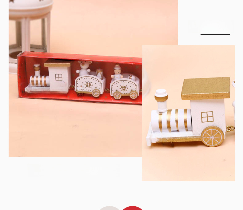 Piiriülesed jõulukaunistused puidust neljaosaline rong laste pühadekingitused akna töölaua ehted_voghion.com