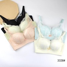无侧骨3328#精美清雅蕾丝尾单内衣中厚B杯聚拢侧收调整文胸批发跑
