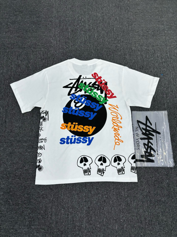Stussy Stussy メンズ レディース 半袖 230g Tシャツ 夏 メンズ ルーズ ヘビーウェイト 高品質 Tシャツ スクリーン印刷|undefined