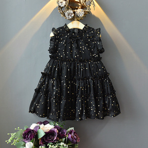 Sleeveless gilded princess dress baby Organza mesh dress