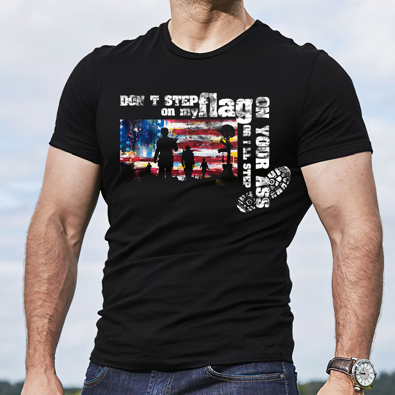 Summer trendy American short-sleeved T-shirt personalized printed loose undershirt men's clothes one-piece delivery