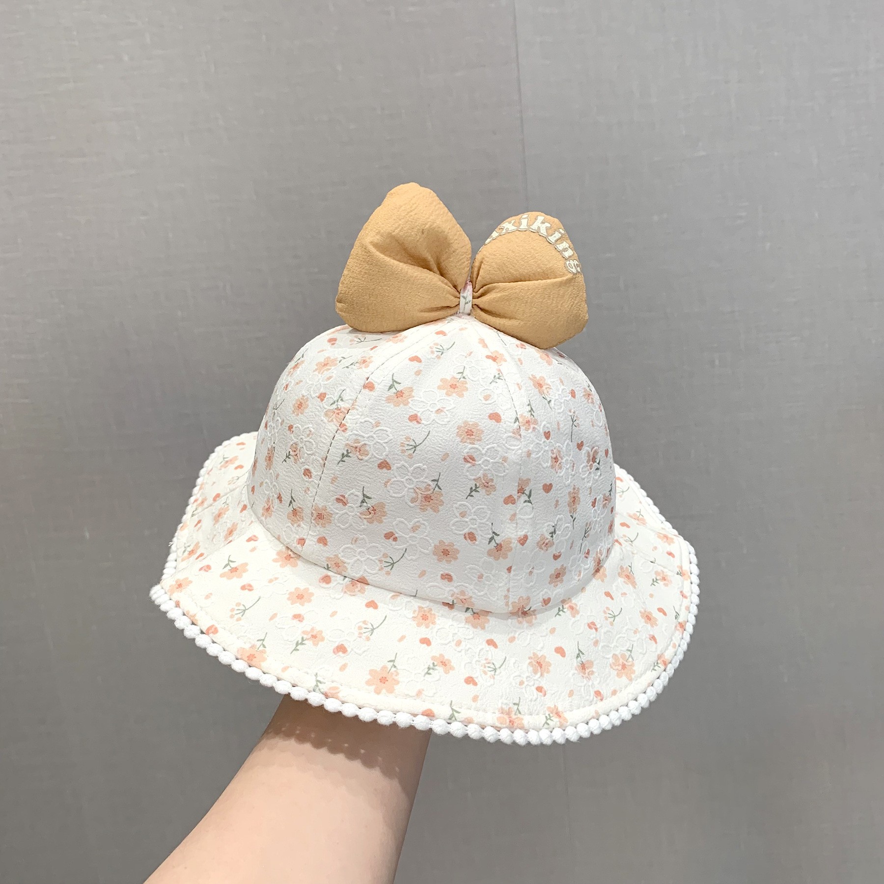 Sombreros para bebés primavera y otoño sombrero de pescador bebés arco princesa encaje sombrero de sombrero para niñas fuera sombrero protector solar