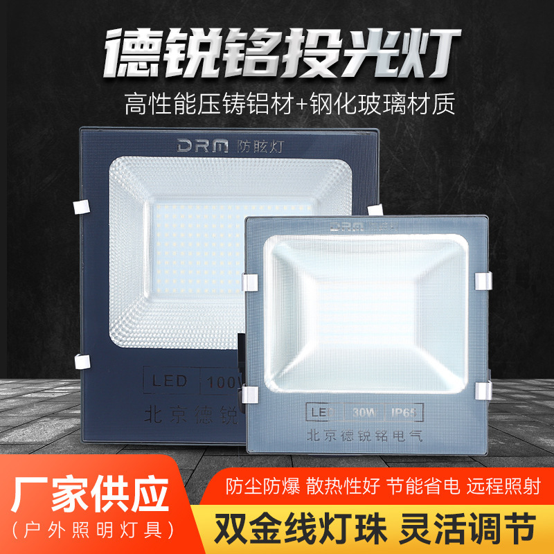 De Ruiming Floodlight Wholesale High-Power Lighting Low-Voltage Marine Searchlight Construction Site Courtyard Spotlight Floodlight