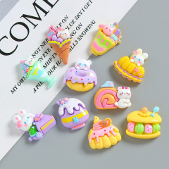 猫スイーツdiyクリームゴムアクセサリー手作り携帯ケースヘアピンアクセサリー樹脂アクセサリー