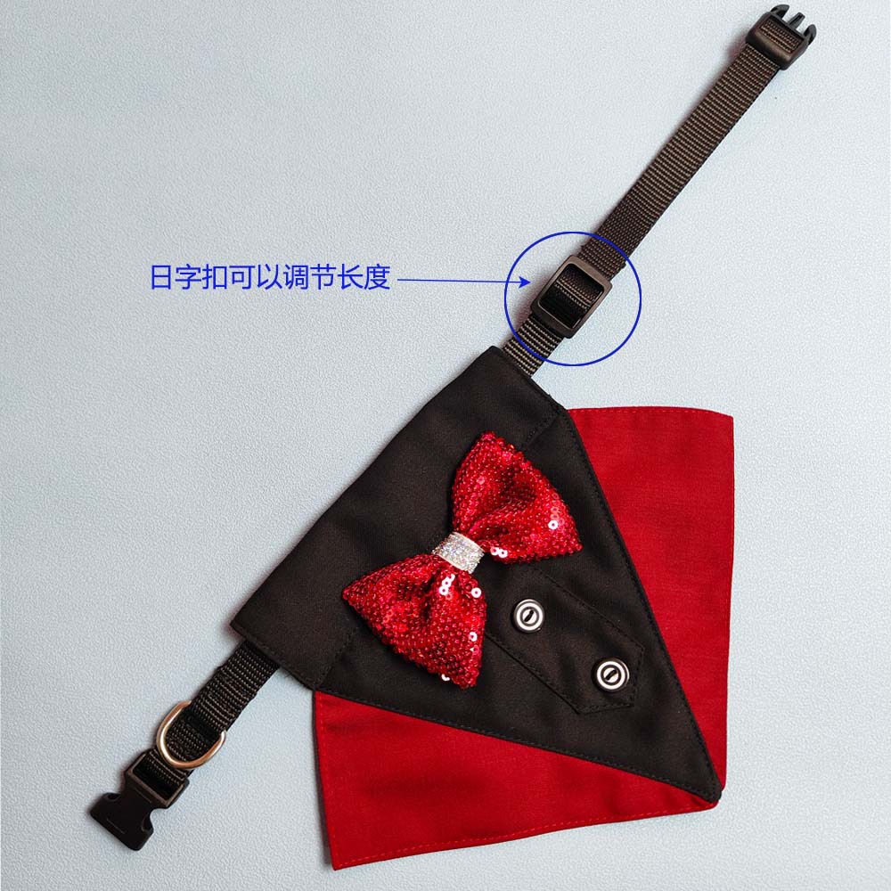 Tanpopo transfronteriza nuevo estilo británico traje de boda perro saliva toalla boda triángulo toalla mascota bufanda