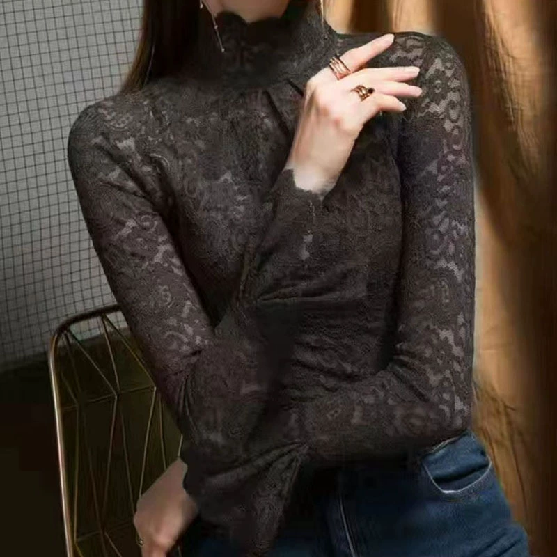 Demi-season silk megaphone, high collar