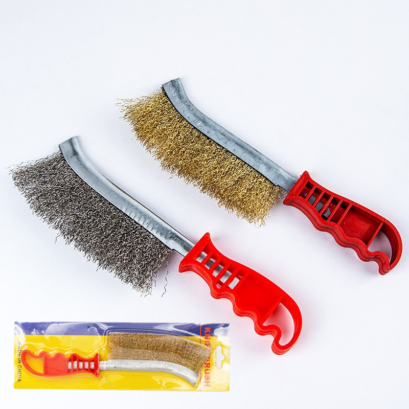 钢丝刀刷带柄工业除锈不锈钢丝刀刷烧烤清洁刷厨房刀刷铁丝钢刷子