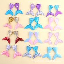 diy鱼尾diy配件 奶油树脂配件美人鱼尾耳环 钥匙扣手机壳挂件材料