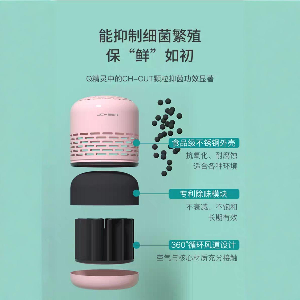 Caja desodorizante para refrigerador con nanocalisador cortado en CH, preservación antibacteriana Q8, sin elemento filtrante de repuesto, se puede utilizar durante 10 años