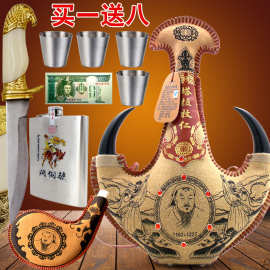 马奶酒内蒙古特产奶酒皮囊酒闷倒驴酒38度500ml礼品酒皮壶马奶酒