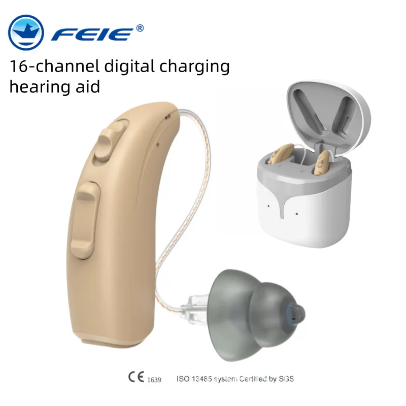 飞鹅 Cross-border OTC hearing aid charging digital 16 channel elderly deaf ear back hearing aid Hearing aid